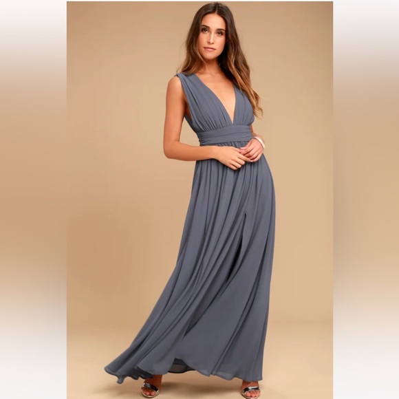 Lulu’s Heavenly Hues Maxi Dress | Size XS | DENIM BLUE - Picture 1 of 12